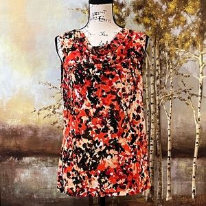 EUC TAHARI Pretty Cowl Neckline, Easy Care Wrinkle Free Fabric Top